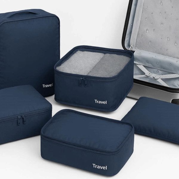 Travel Packing Cubes Waterproof Luggage Organizers Set For Suitcases Lightweight Compression Storage Bags Packing Accessories Essentials