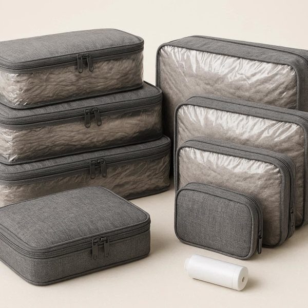 Premium 6-Set Vacuum Compression Packing Cubes for Luggage