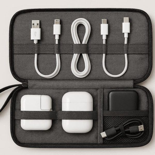 Slim Electronics & Cord Organizer Bag for Carry-On Luggage