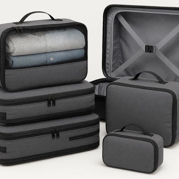 Compression Packing Cubes For Travel Luggage Organizer Set Expandable Suitcase Storage Pouches Clothing Bags Organizer System Pack