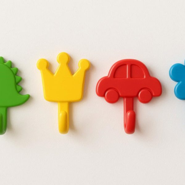 Decorative Plastic Hooks - Colorful Storage for Kids Rooms